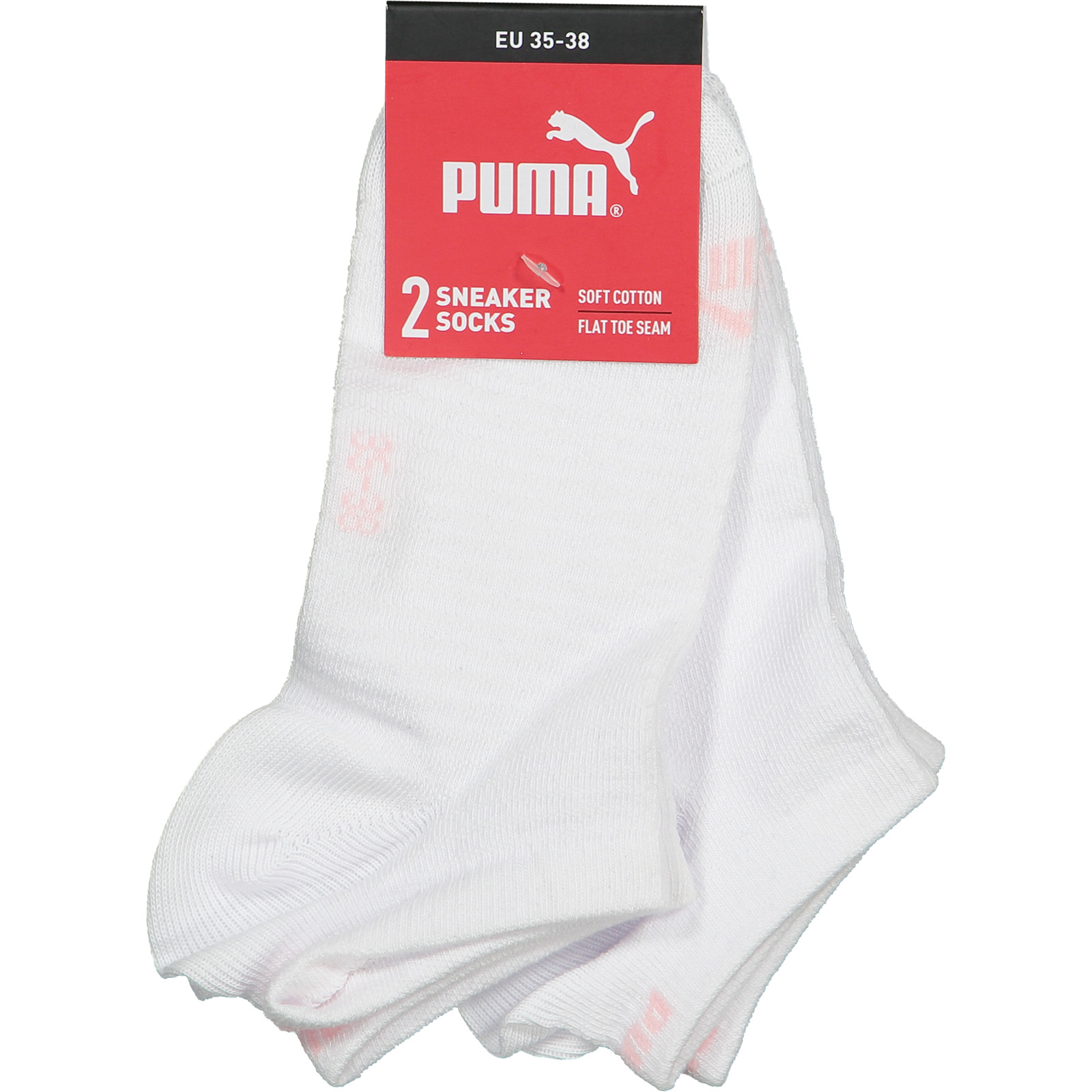 Puma Damen-Sneakersocken, 2 Paar 39-42, weiss