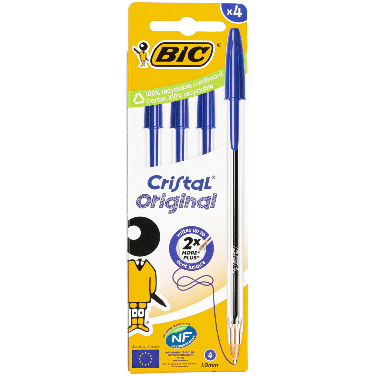 Bic Cristal Kugelschreiber blau 4 Stück