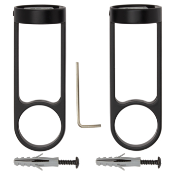 Intensions wandsteun Hooked 28mm mat zwart 2 stuks