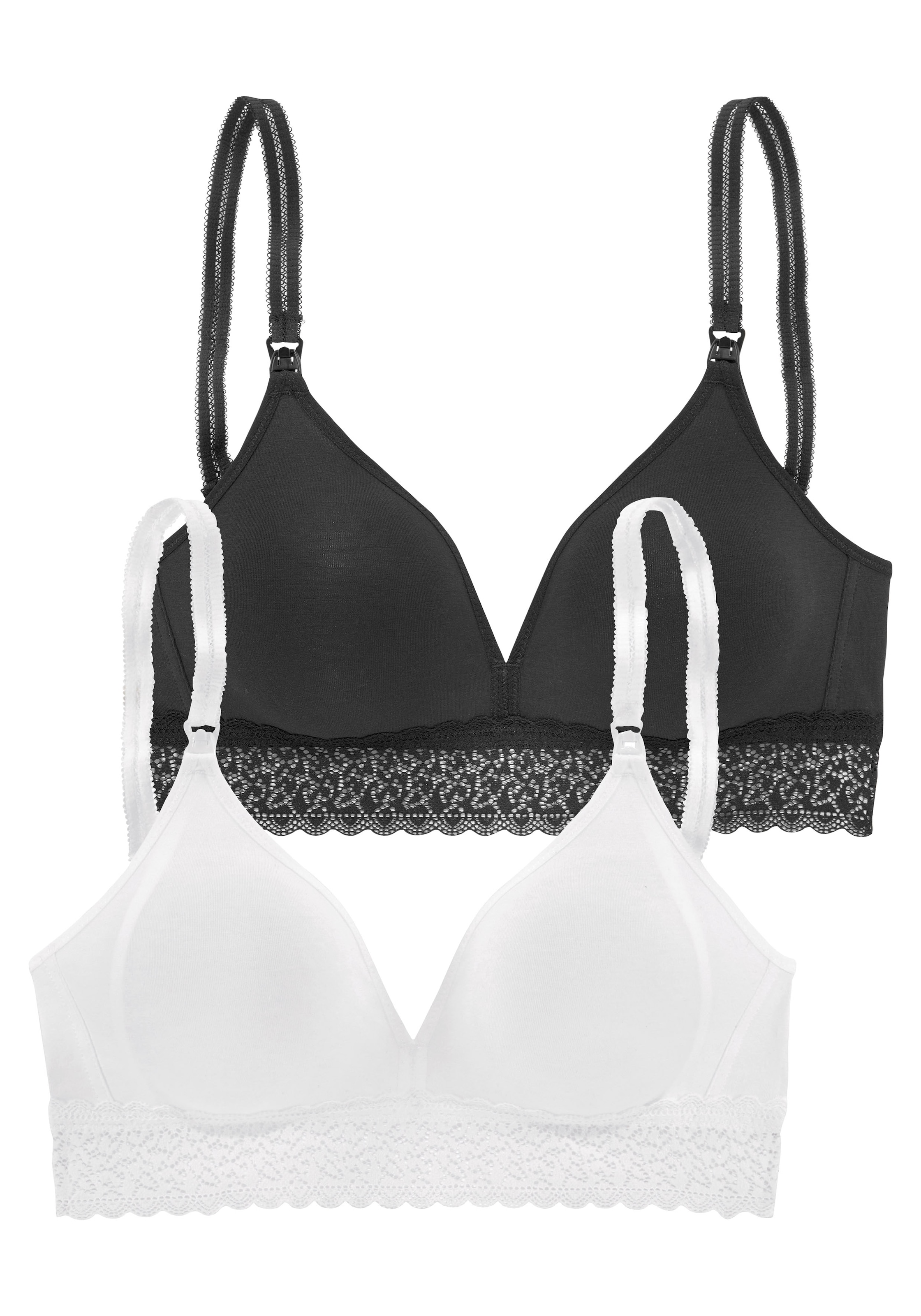 petite fleur Still-BH, 2 Stücker Packung, mit weicher Baumwolle ohne Bügel, Basic Dessous
