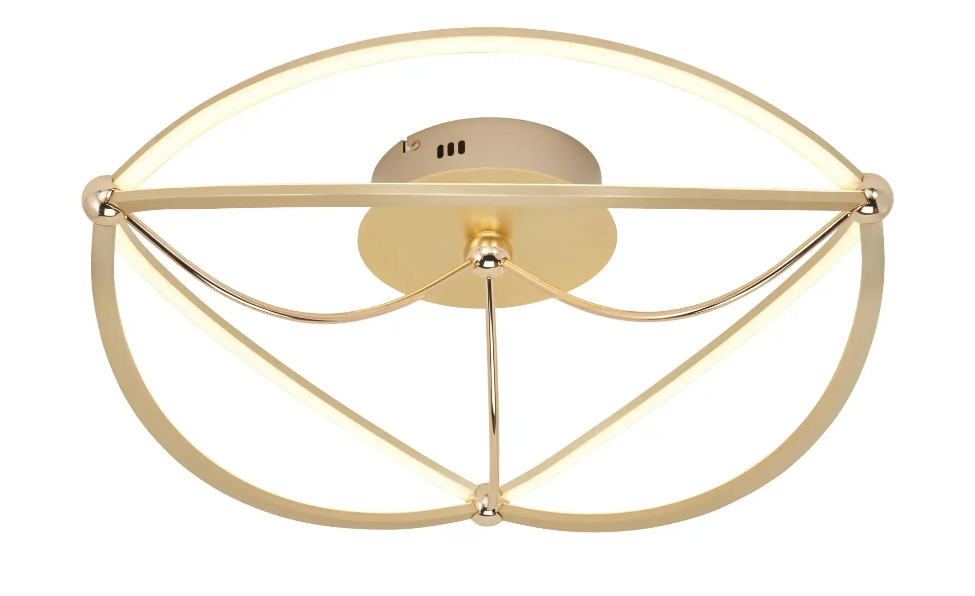 Trio LED-Deckenleuchte, messing-matt, geschwungen ´groß´