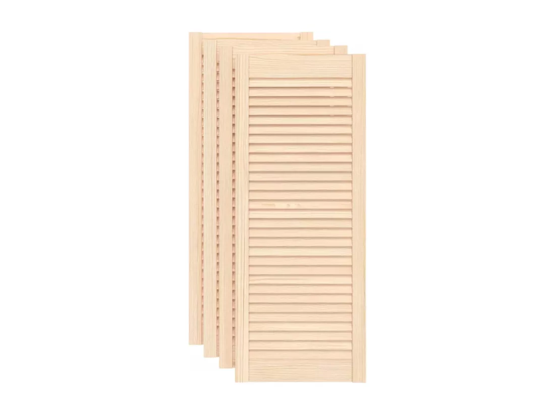 Portes d'armoire à persiennes 4 pcs 99,3x39,4 cm pin massif