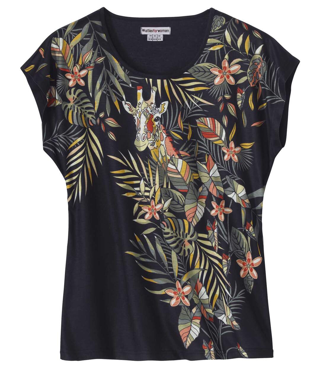 Tee-Shirt Imprimé Tropical Girafe