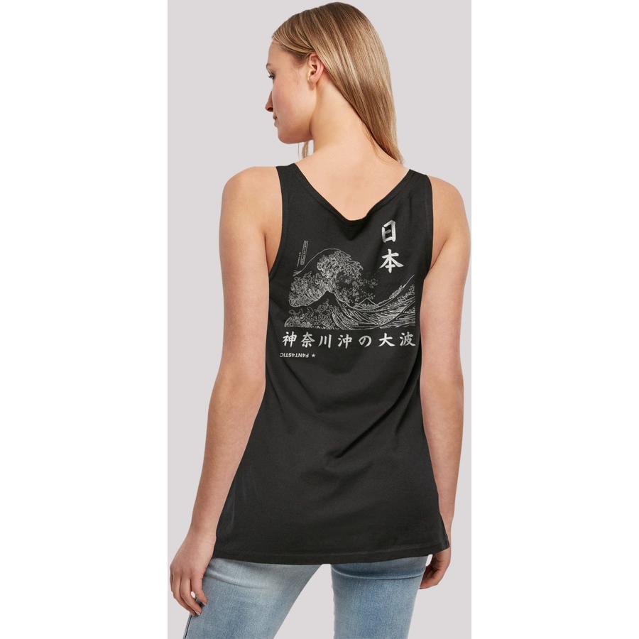 F4NT4STIC Ladies Tanktop Kanagawa Welle schwarz