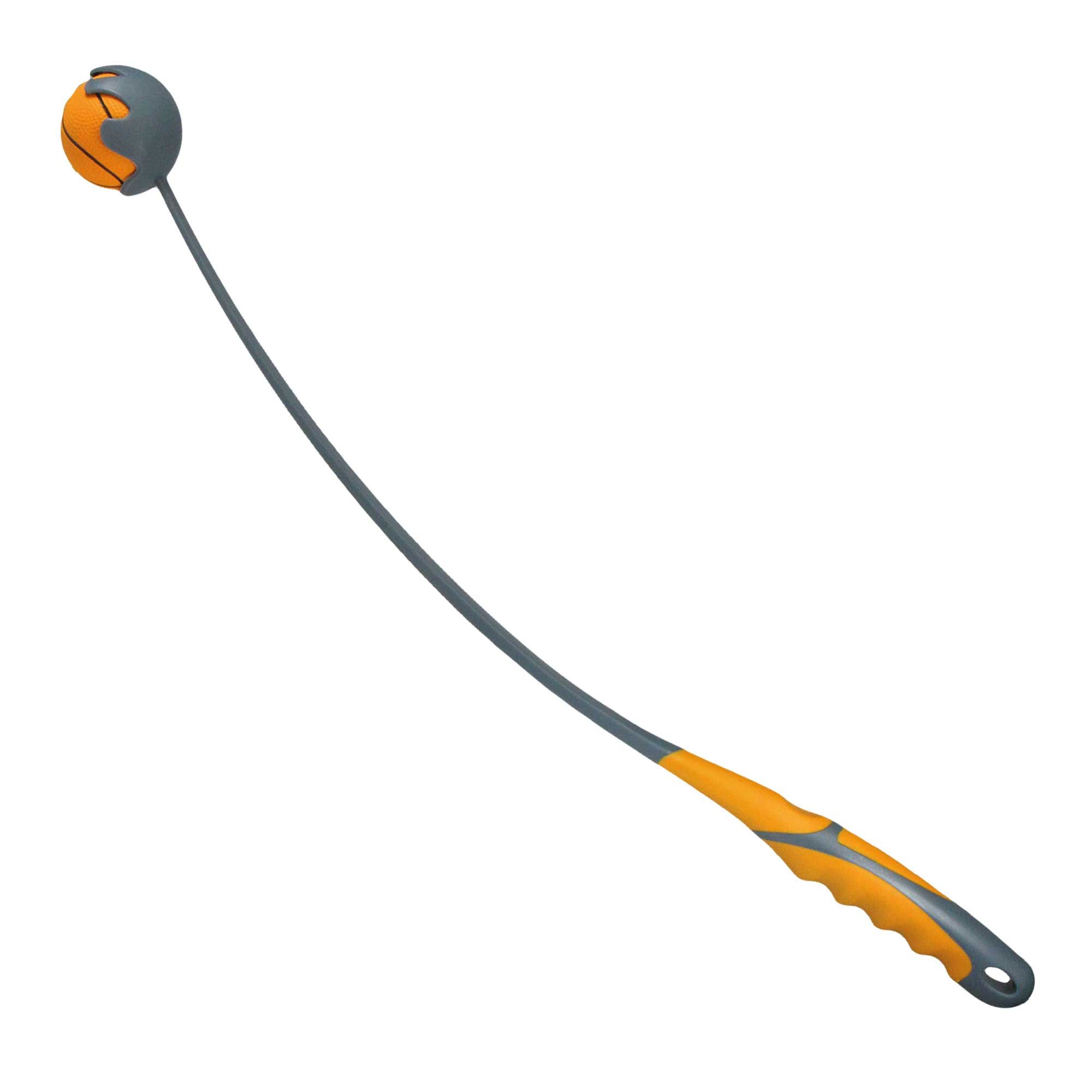 Ballschleuder 60 cm - plus Moosgummiball Ø 6 cm Wurf und Apportierspielzeug - Hundespielzeug
