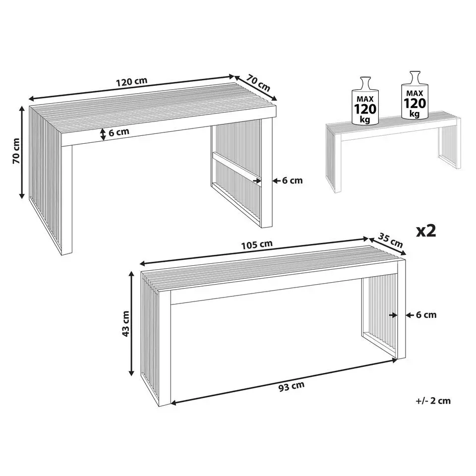BELLANO - Tuinset 4-zits - Lichthout - Acaciahout