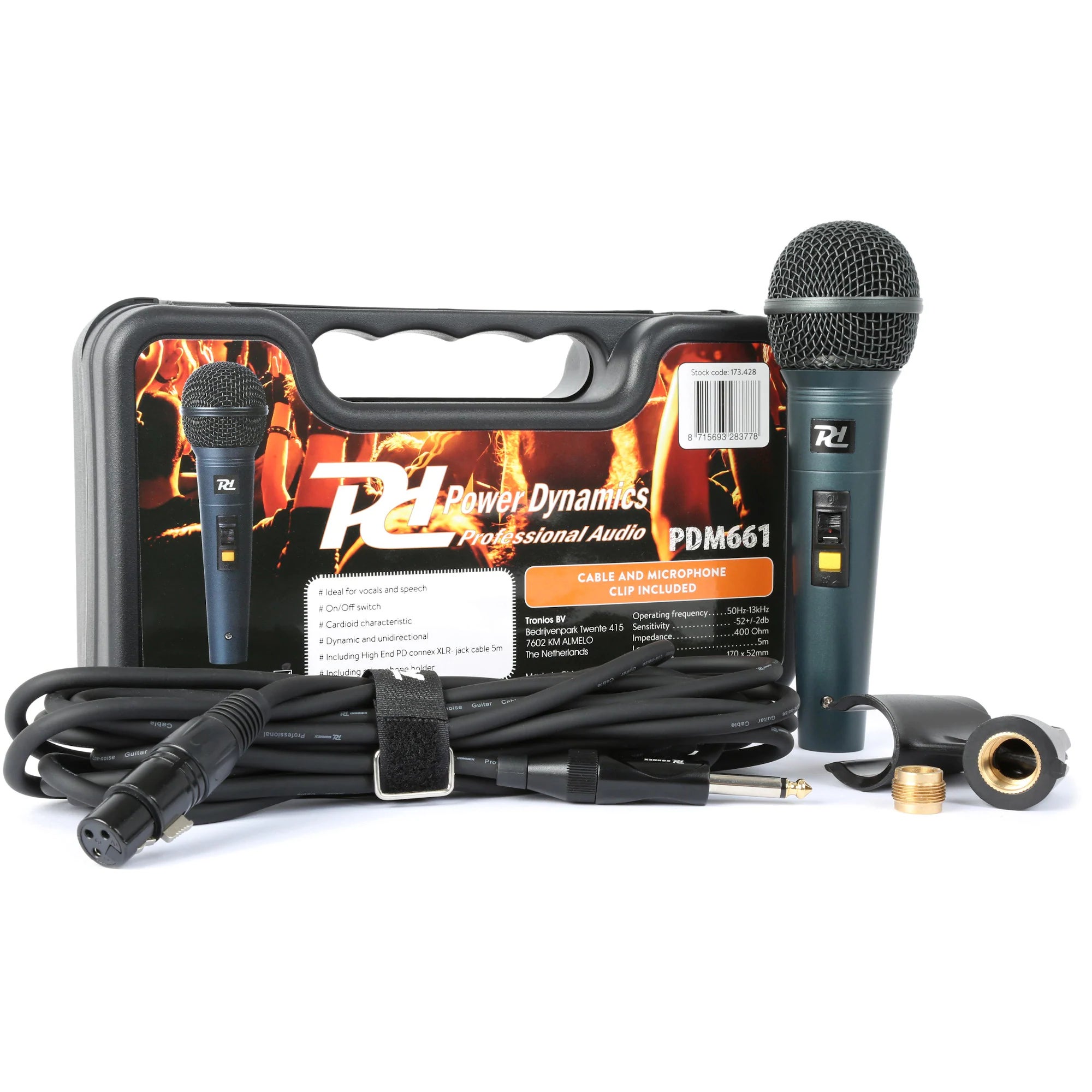 Power Dynamics PDM661 + tafelstatief en extra kabel