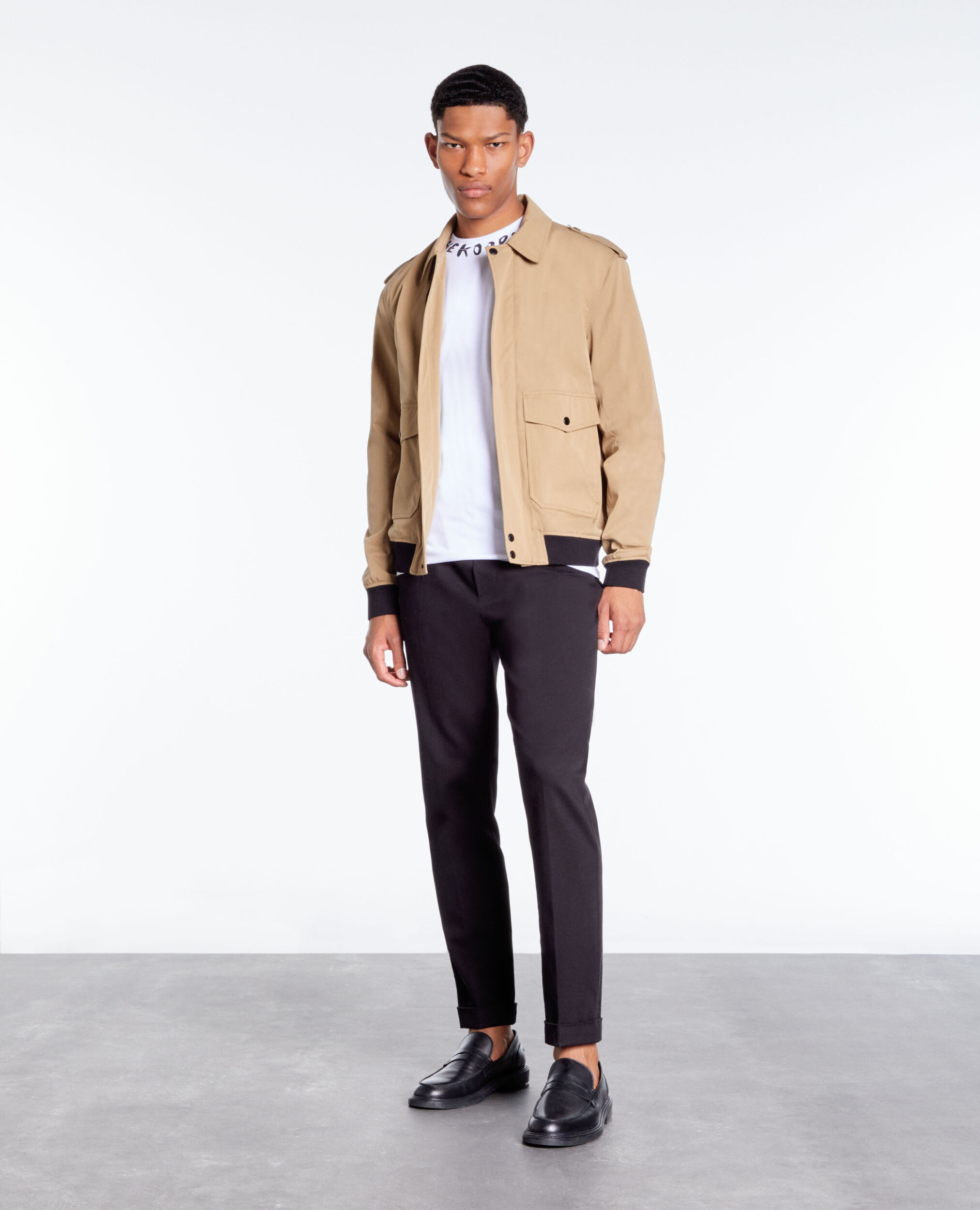 Blouson beige en coton