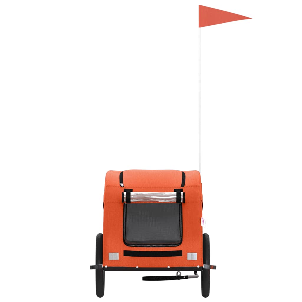 vidaXL Pet Bike Trailer Iron Oxford Cloth Orange