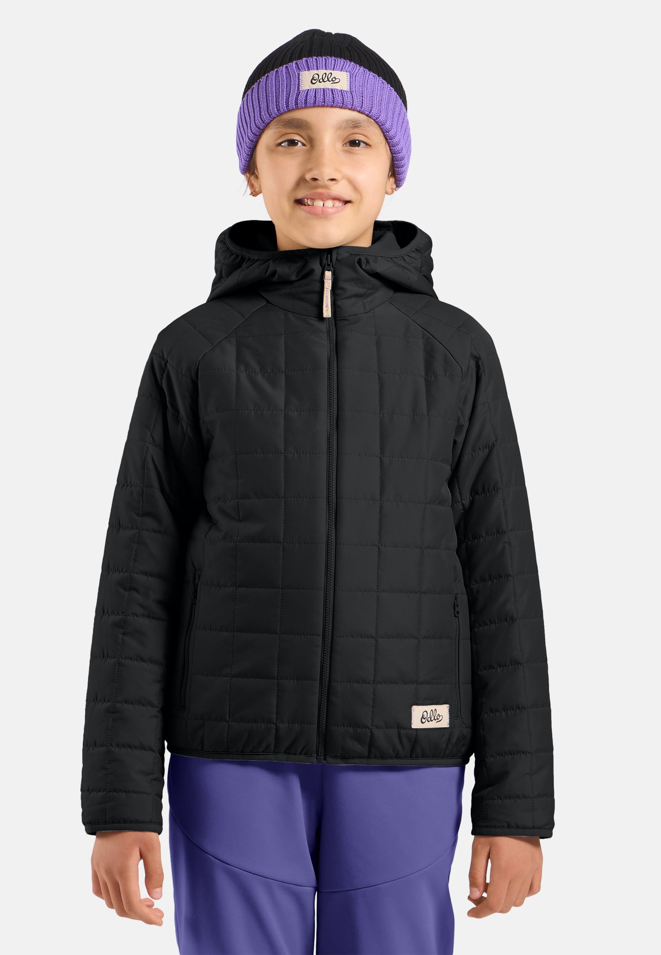 Winddichte Adventurer Isolationsjacke mit Kapuze für Kinder in black