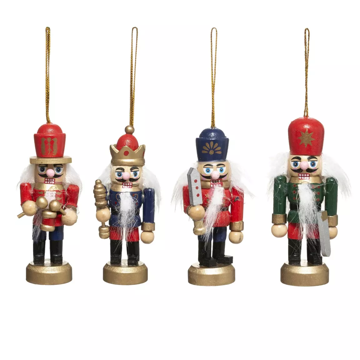 Lot de 4 soldats Casse noisette à suspendre (H8 cm) Multicolore