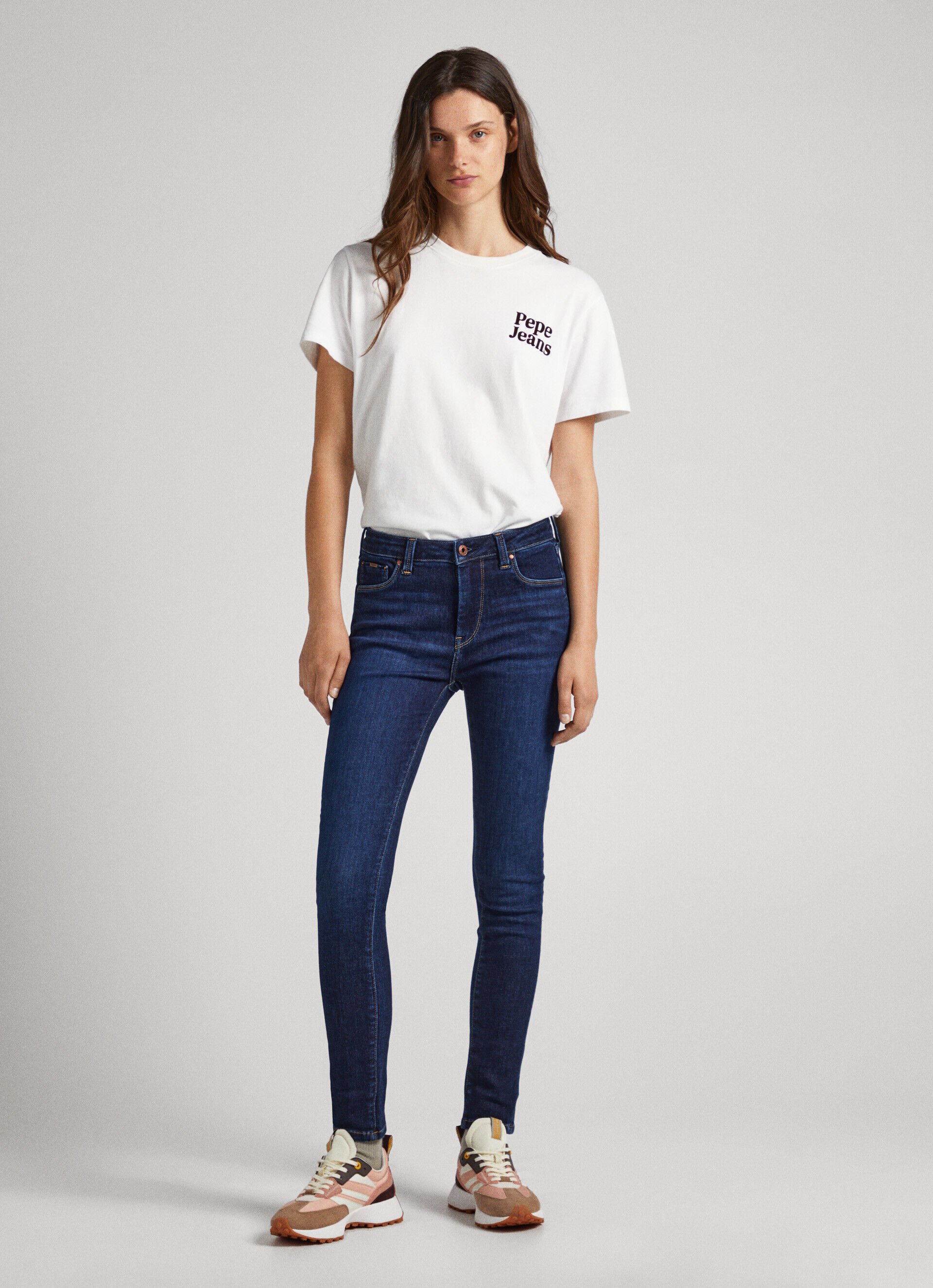Calça jeans skinny de cintura alta estilo regent fit - jeans