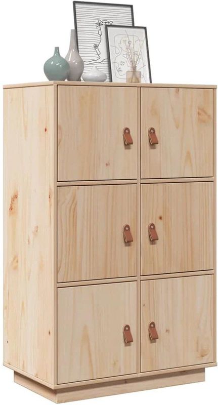 vidaXL - Hoge Kast - Massief Grenenhout - 67x40x108,5 cm