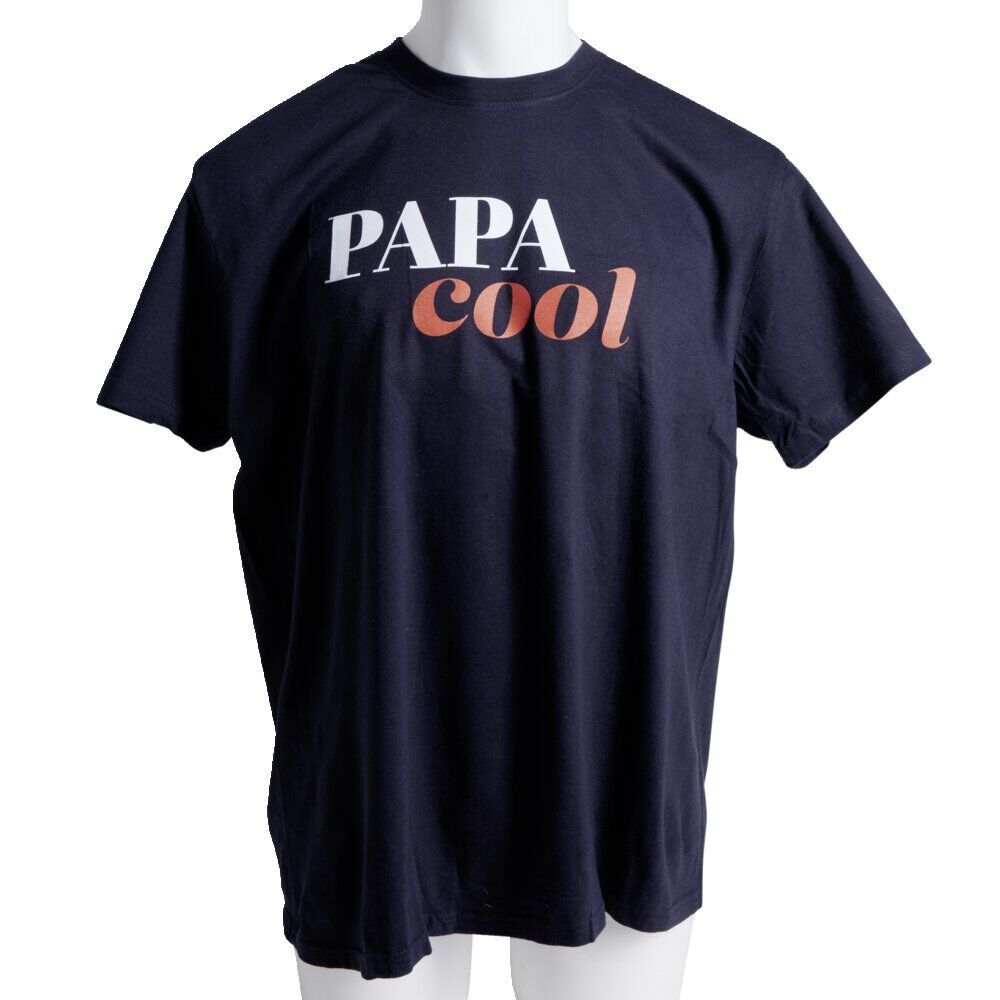 T-shirt homme inscription Papa Cool coton noir