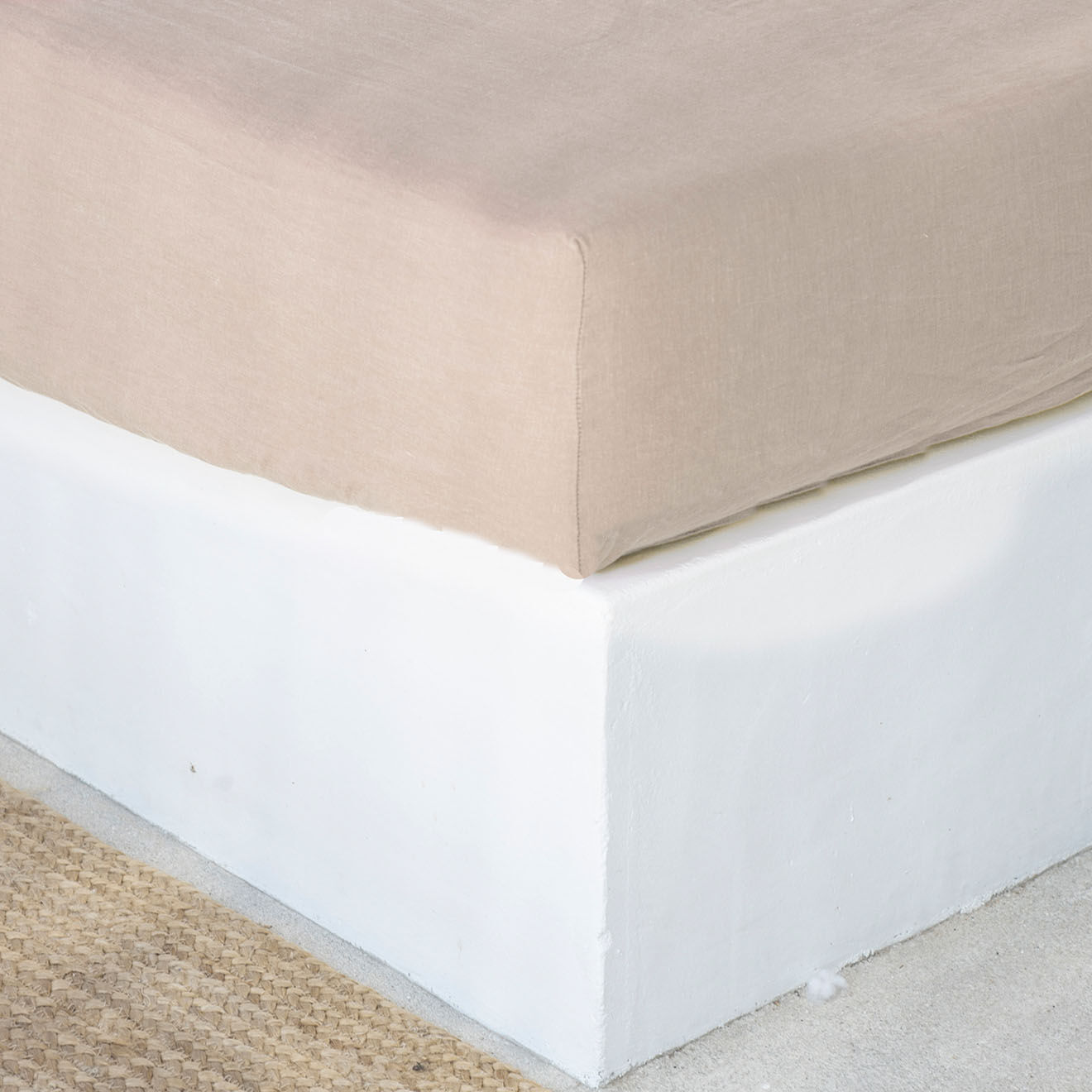 Febronie Drap housse 100% Lin Hortense rose