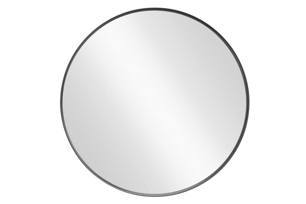Runder Wandspiegel PORTRAIT 60cm schwarz mit Metallrahmen