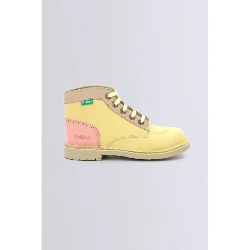 Kick col Jaune saumon BOTTINES Cuir Fille