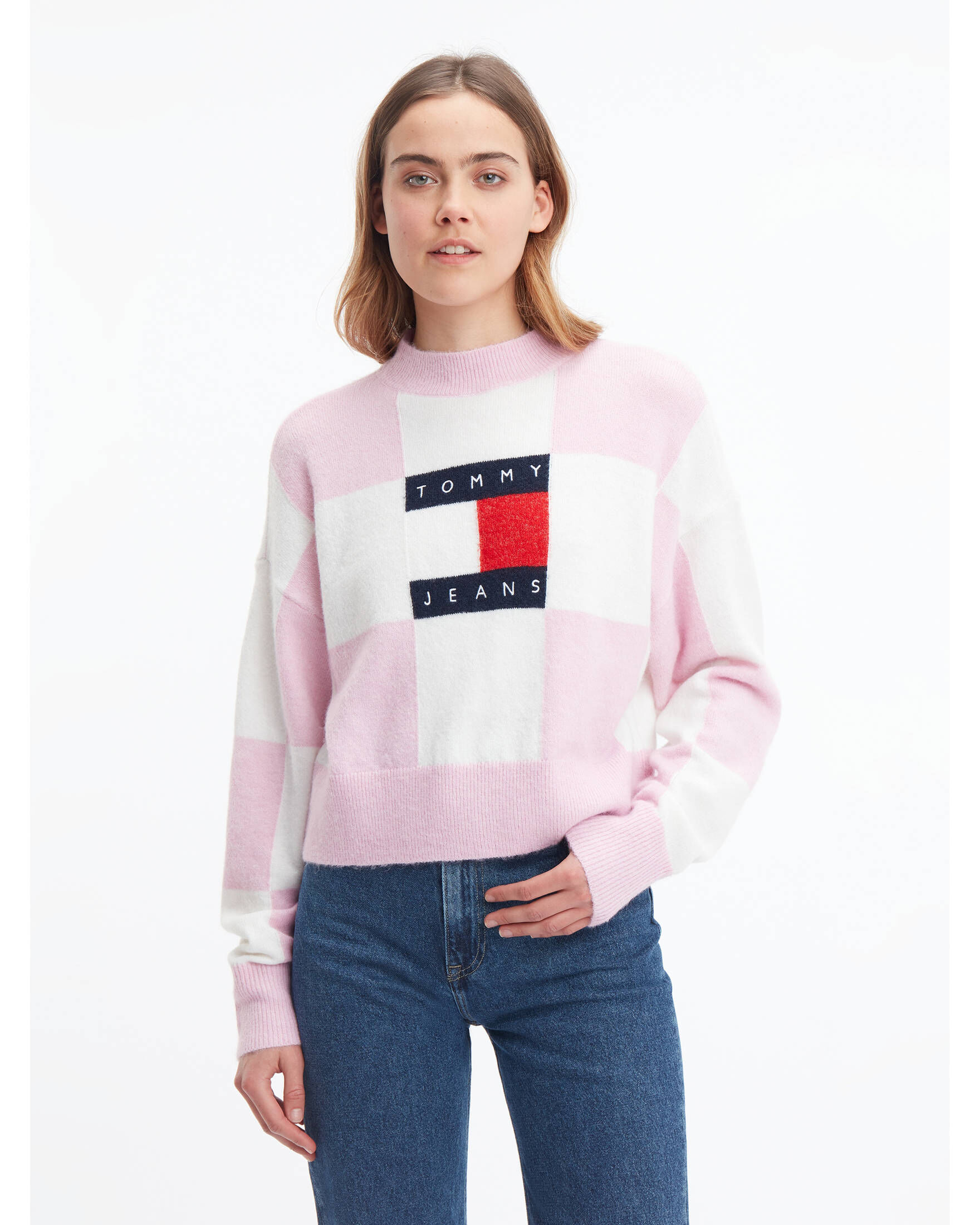 Tommy Jeans| Damen Strickpullover TJW RLXD CHECKER FLAG Relaxed Fit
