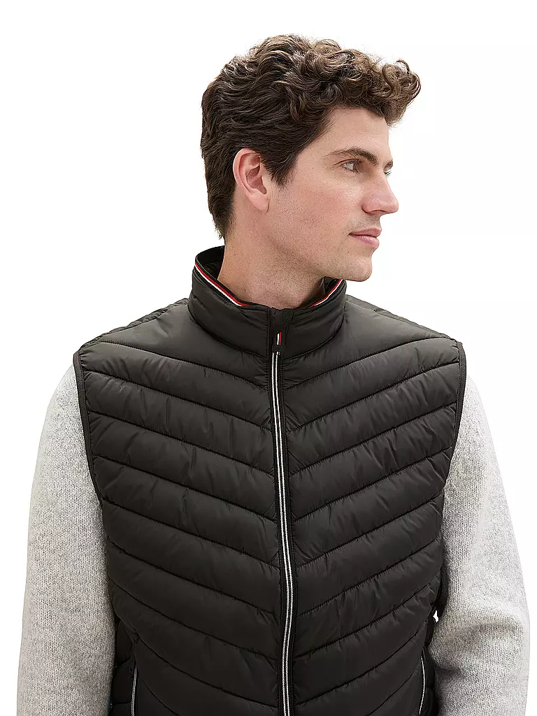 TOM TAILOR Steppgilet schwarz