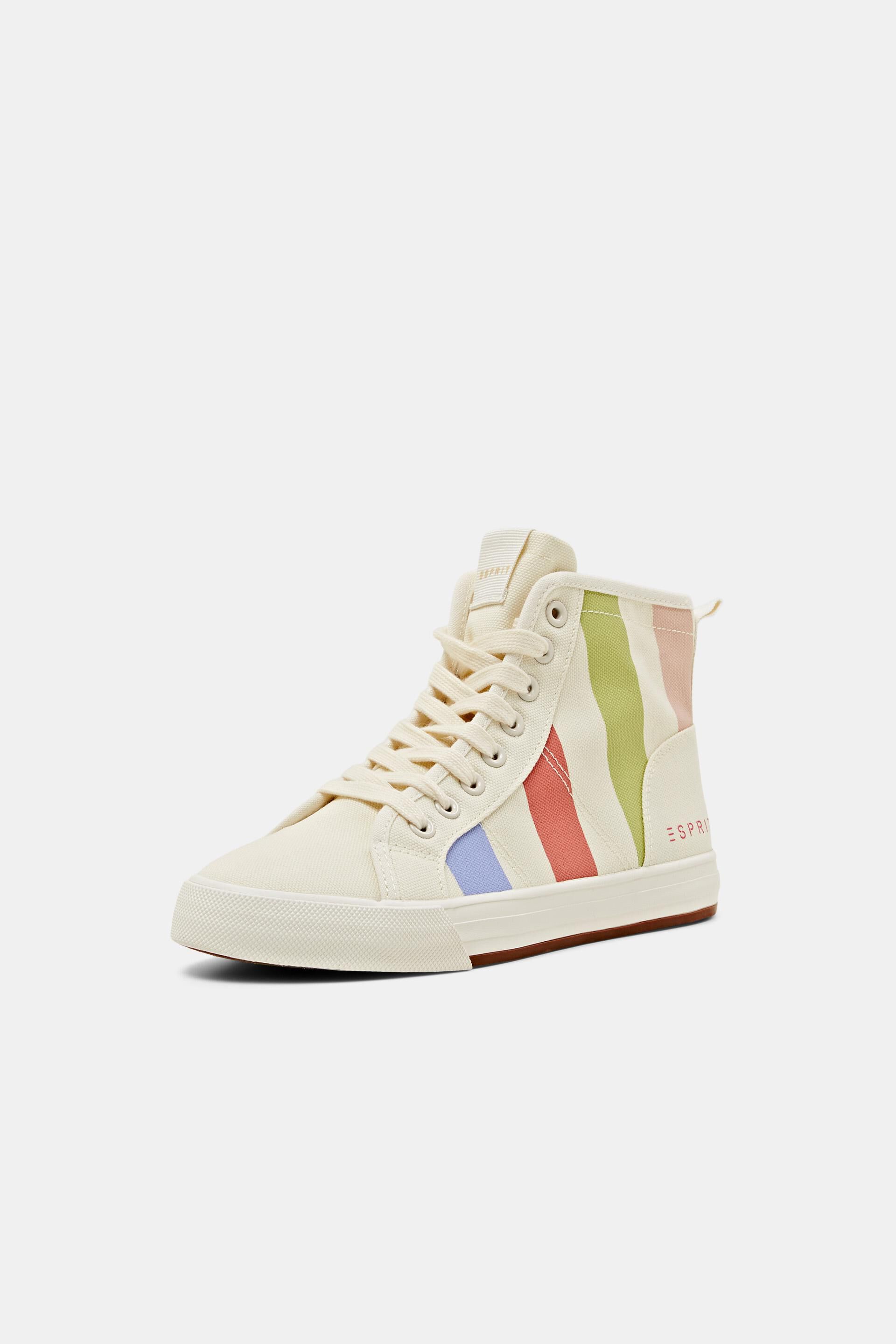 Sneakers montantes à rayures en toile