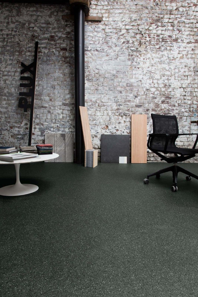 PVC-vloer, per meter verkocht, zwart, in terrazzo-steenlook, 200 cm breed (per meter verkocht)