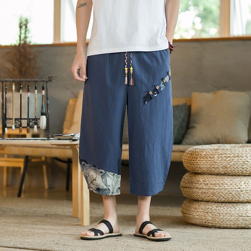 Aozora - Capri-broek met printpaneel