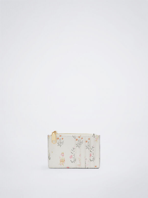 Tarjetero Estampado Floral - Raw