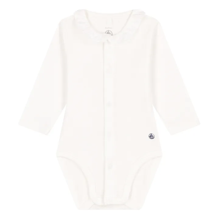 Petit Bateau Body Col Volant Macy | Ecru