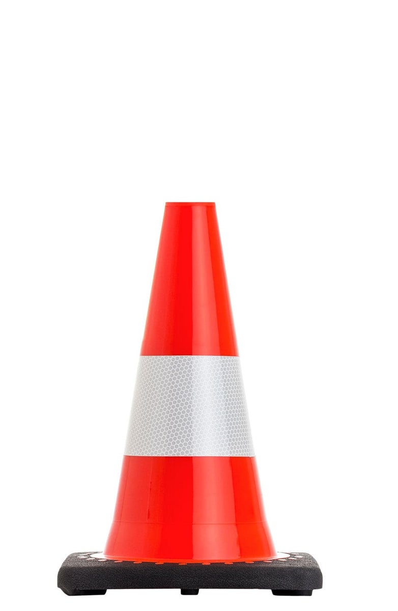 UVV 4-delige set flexibele verkeerskegels, 30 cm hoog, in groen of oranje | optioneel reflecterend / oranje / met RA2-folie