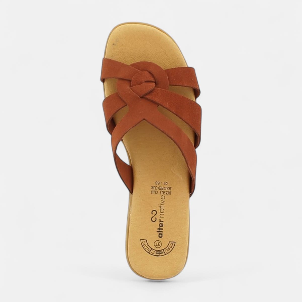 Mules Femme en cuir corail