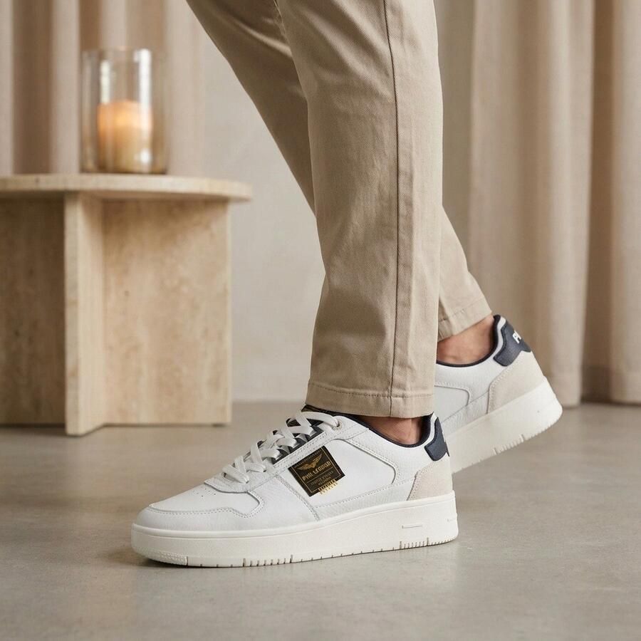 PME Legend Gobbler Lage sneakers Leren Sneaker Heren Wit
