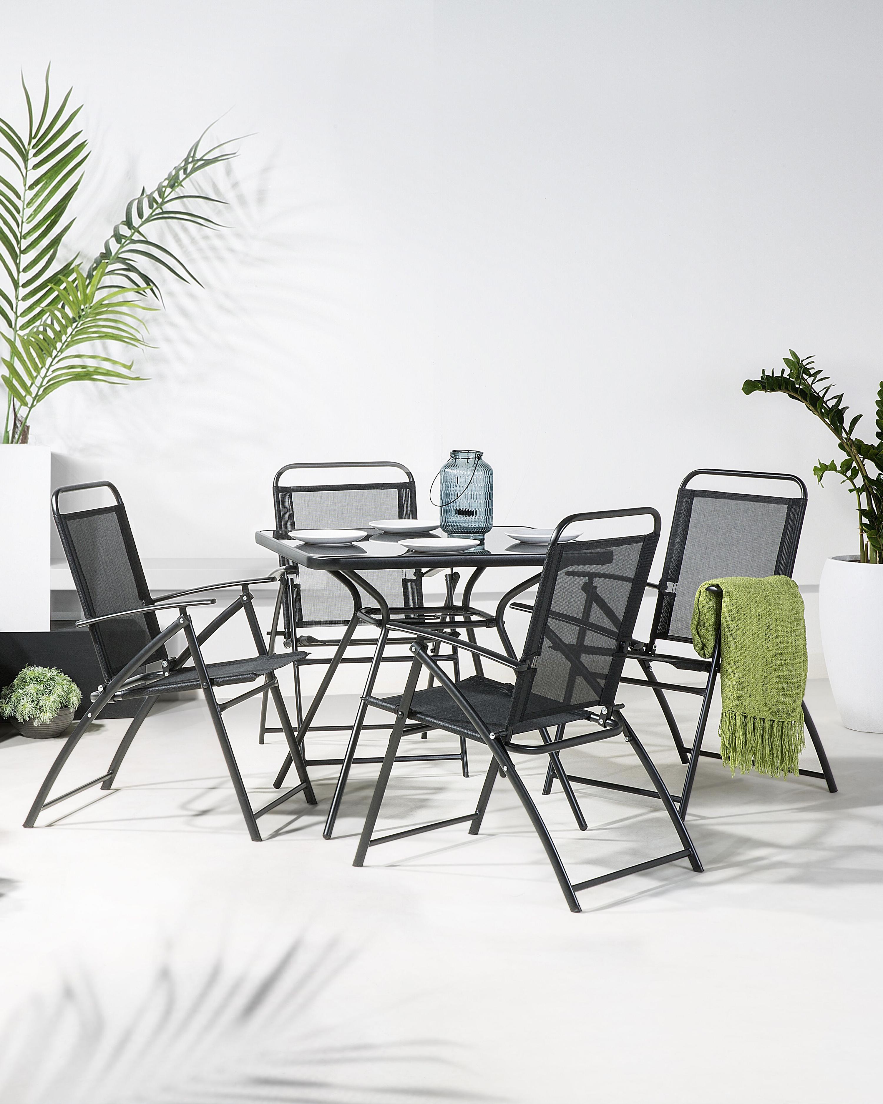 Set van 4 tuinstoelen LIVO Metaal Zwart
