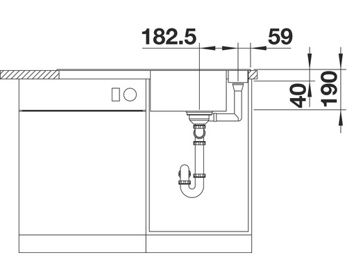 Blanco AXIA III 5 S spoelbak 915 x 510 mm tartufo zonder multifunctionele bak 523212