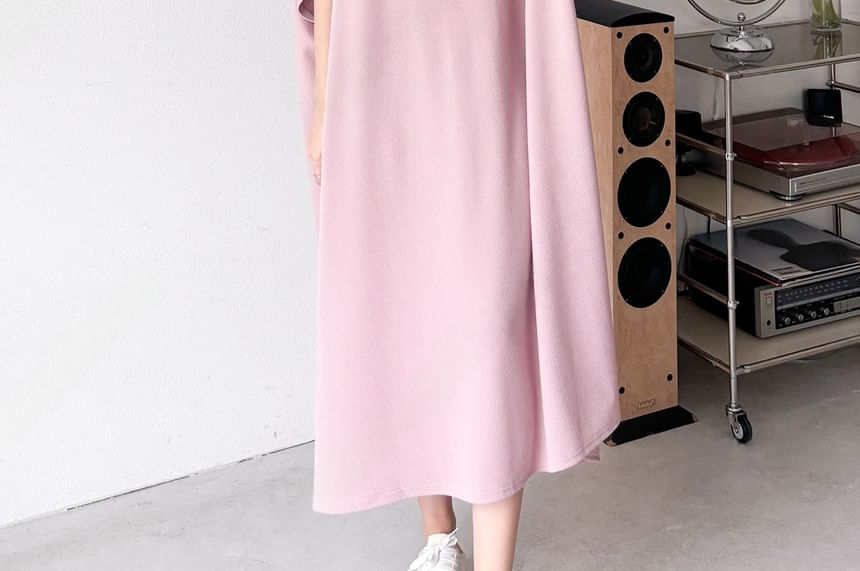 Chubby Girl - Losse midi-polojurk met korte mouwen en effen pasvorm