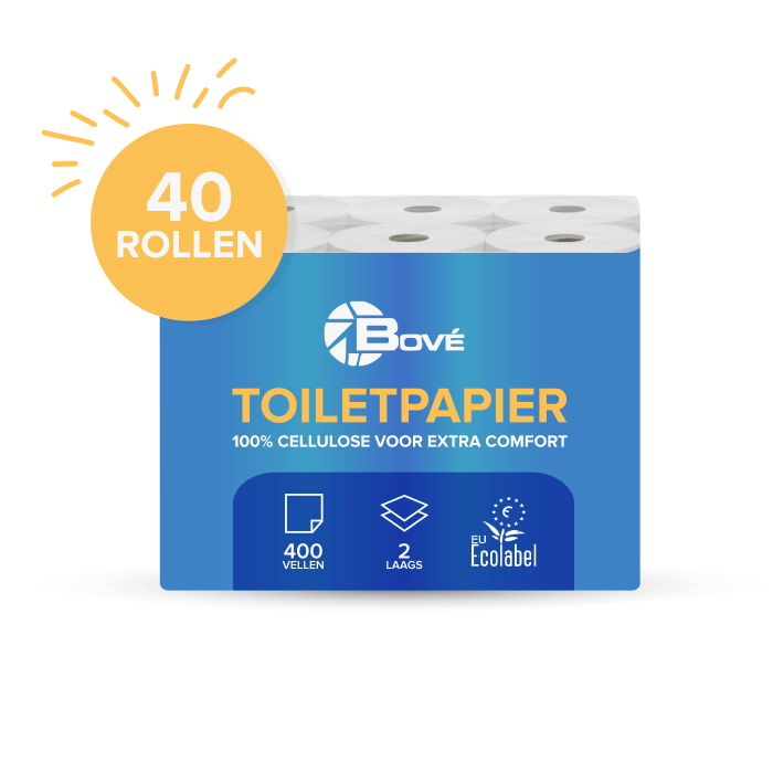 Toiletpapier 2 laags 400 vel 40 rollen supersoft cellulose Traditioneel (8102000)