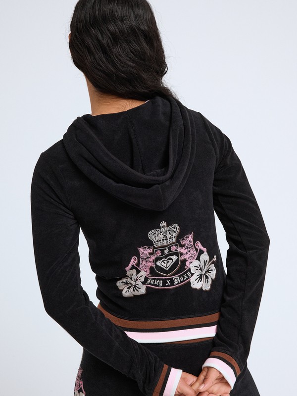 Roxy X Juicy Couture Sweat à capuche zippé Noir Femme