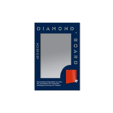 Rheita Glas Magnettafel incl. Magnete + Stift 40 x 60 cm, silber