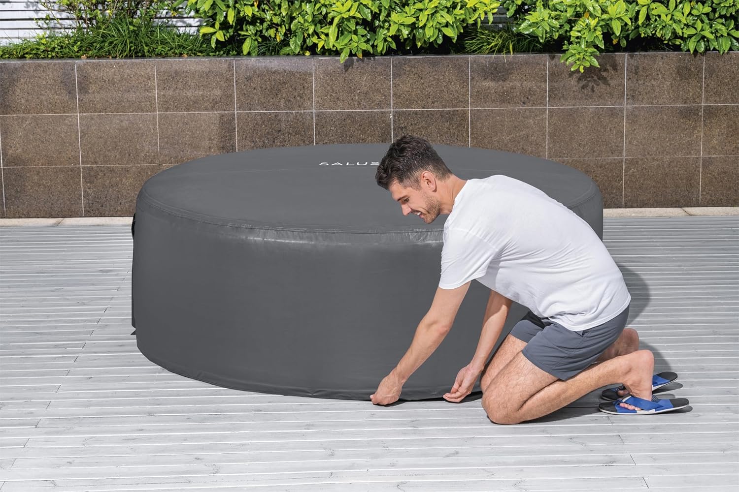 Bestway SaluSpa EnergySense Thermo-aufblasbare Whirlpool-Spa-Abdeckung, 180,3 x 66 cm