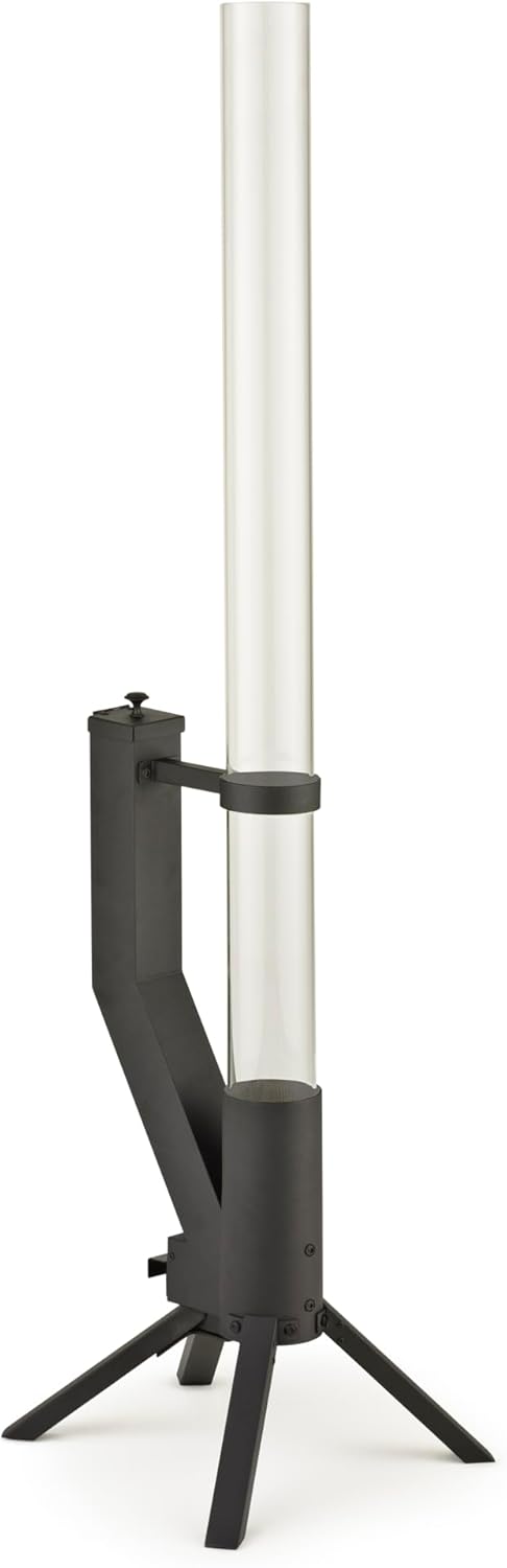 Feuerrohr Klassik – Edelstahl Feuersäule und Pelletfackel für Tolles Ambiente-Feuer – Terrassenheizer und Gartenkamin Alternative für Deine Terrasse und Garten (Schwarz Pulverbeschichtet)