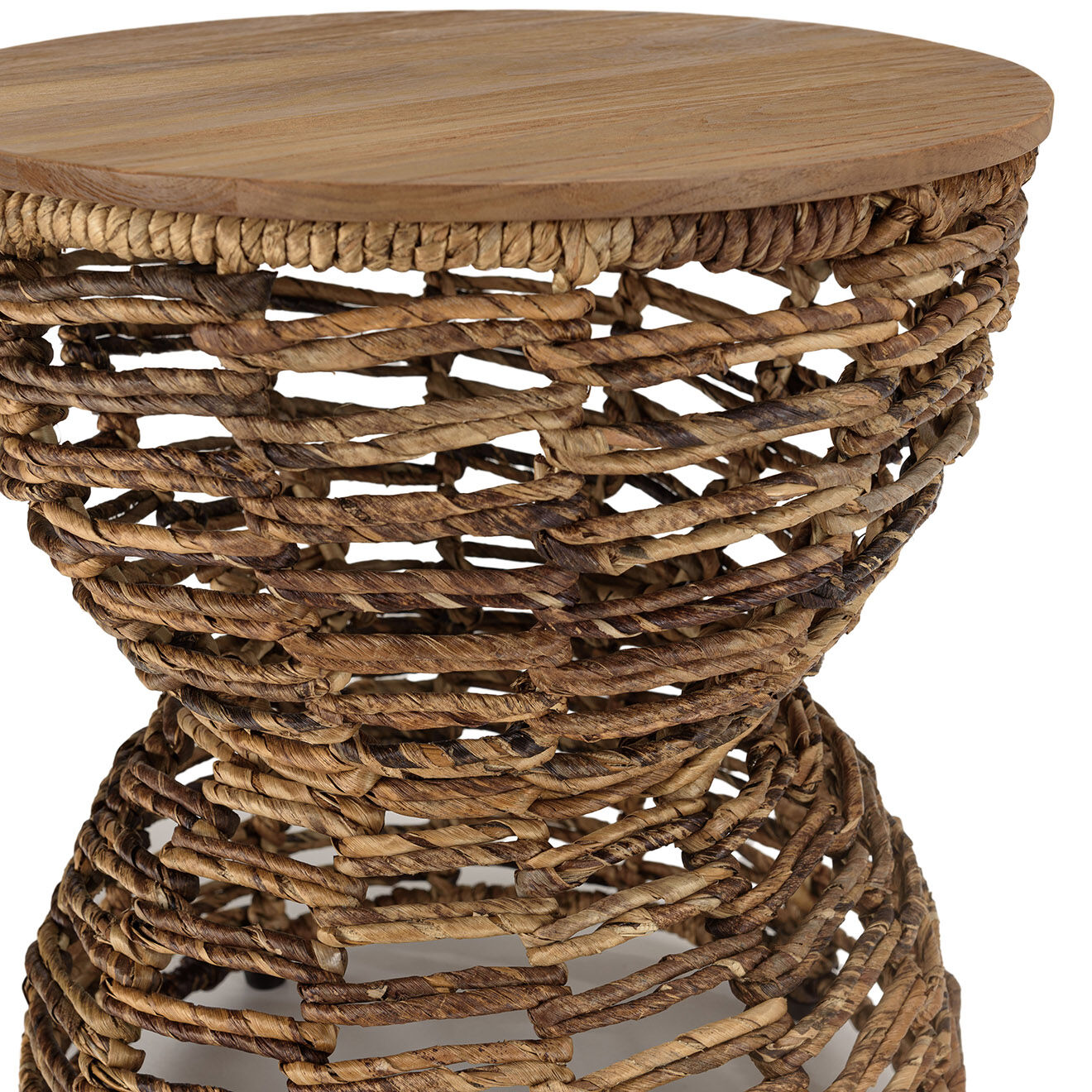Macabane Tabouret assise amovible en bois de teck recyclé Sixtine bois - 41x41x46 cm