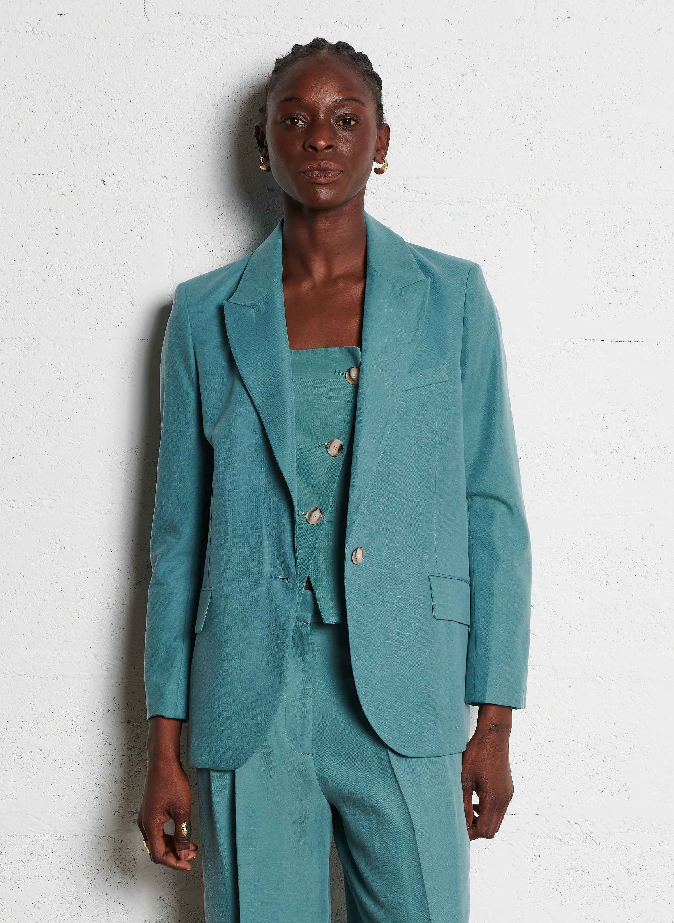 GAYNE - Veste tailleur cintrée | Vert