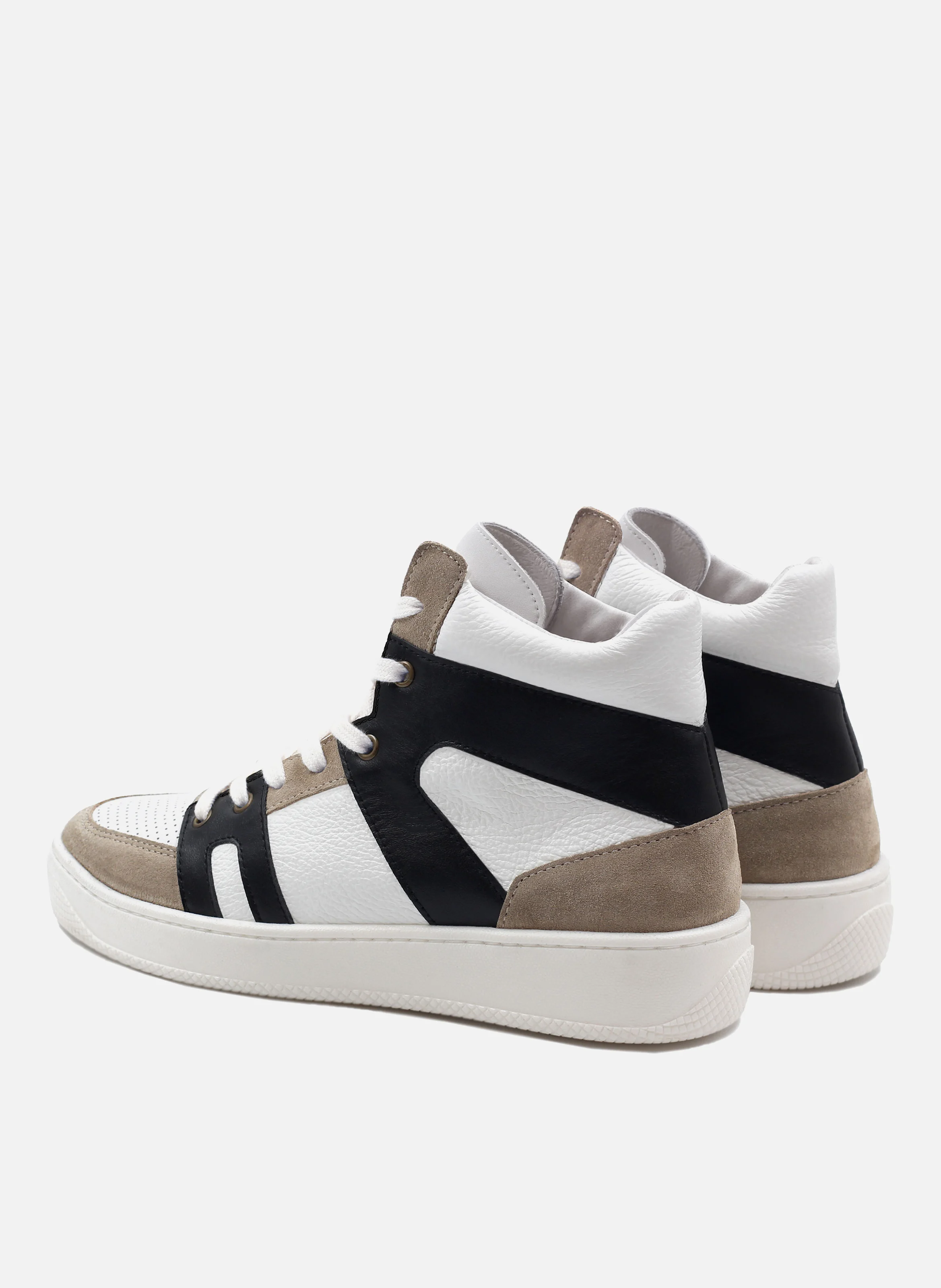 Baskets montantes cuir | Multicolore