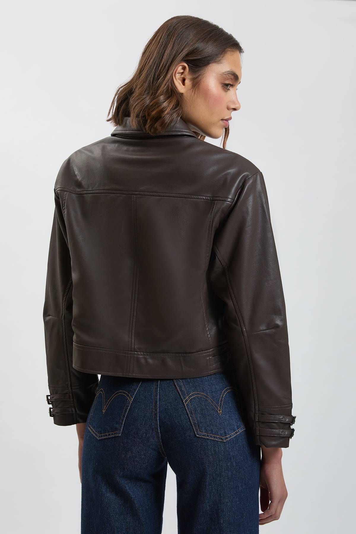 KarenMillen Bomber Avec Détail À Patte En Synthétiquecuir