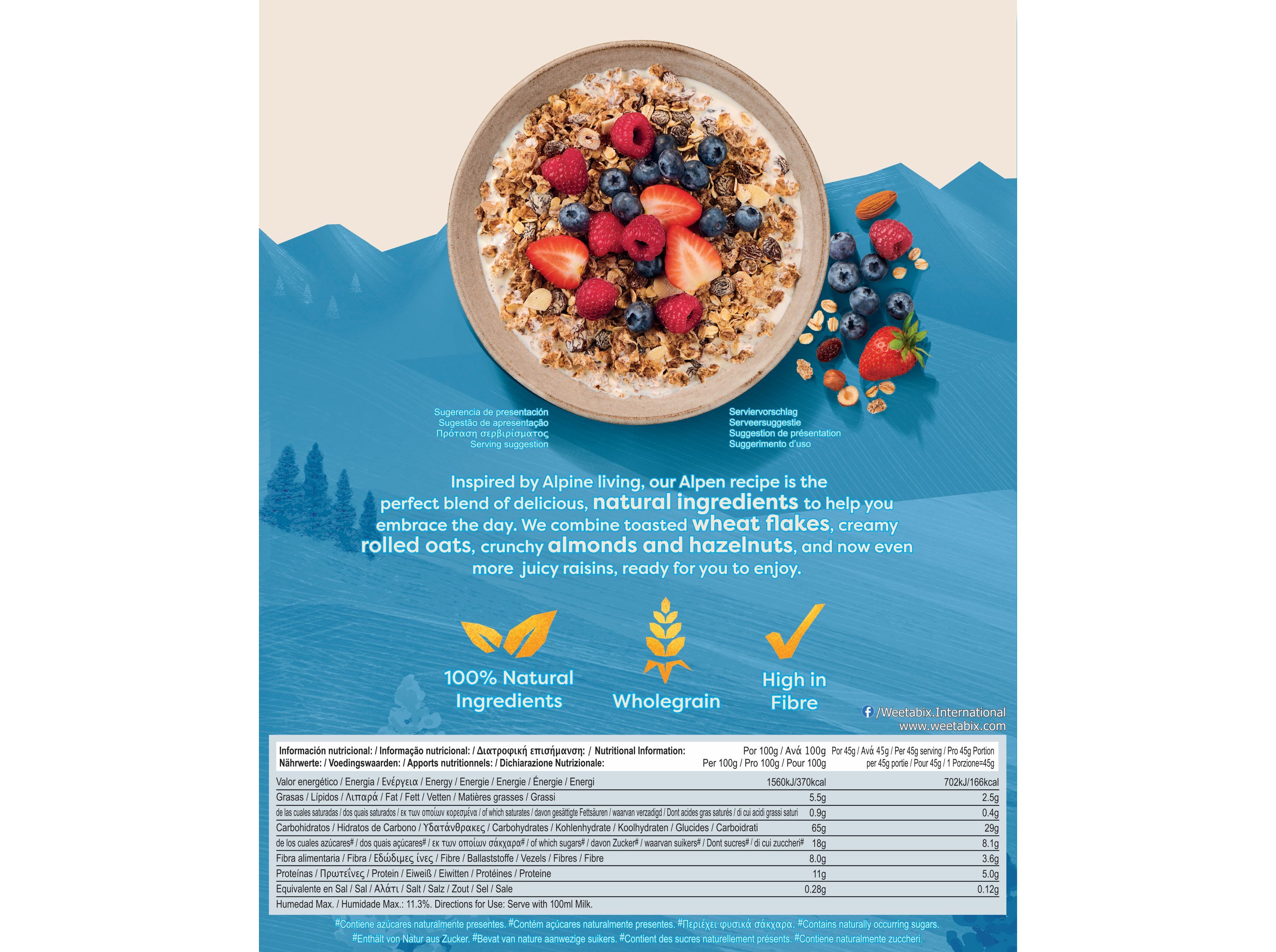CEREAIS ALPEN SEM AÇÚCAR 560G