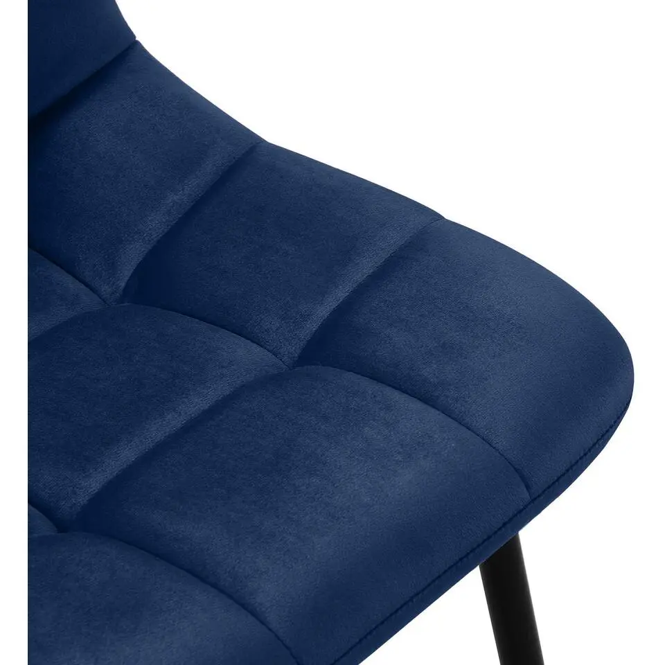 CLP Eetkamerstoel Antibes zwart Frame - Fluweel - donkerblauw