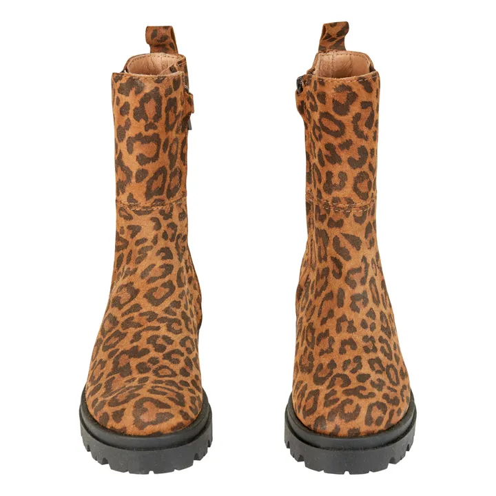 Emile et Ida Boots Cuir Léopard Alphonse | Camel