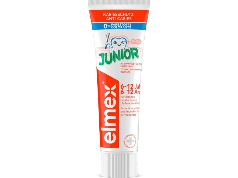 elmex Zahnpasta Junior 75 ml Zahncrème mit Kariesschutz für die neuen, bleibenden Zähne