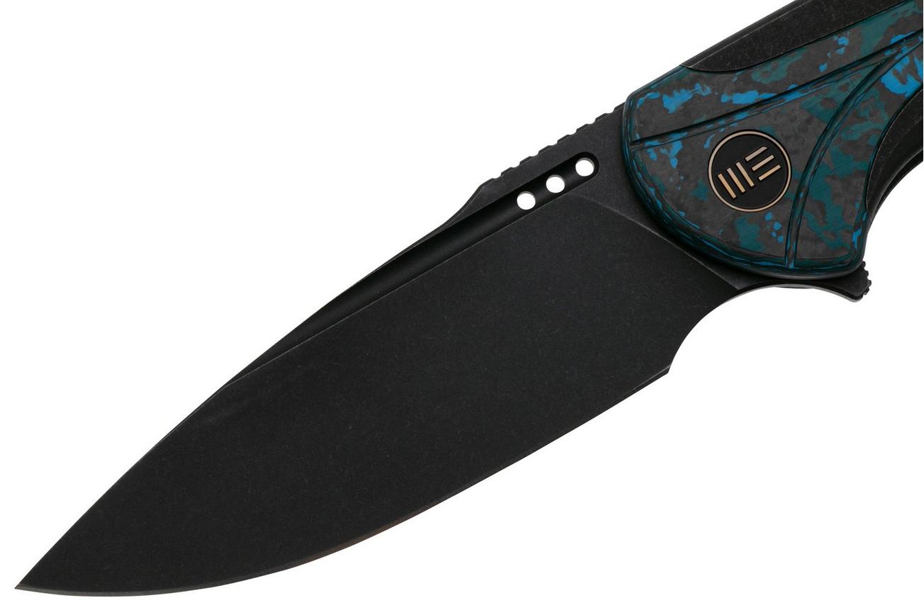 WE Knife Equivik WE23020-4 Blackwashed CPM 20CV, Black Titanium, Arctic Storm Fat Carbon zakmes