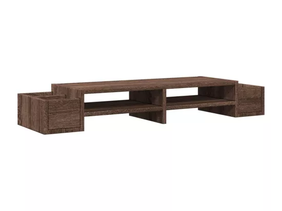 Support de moniteur avec rangement chêne marron bois ingénierie