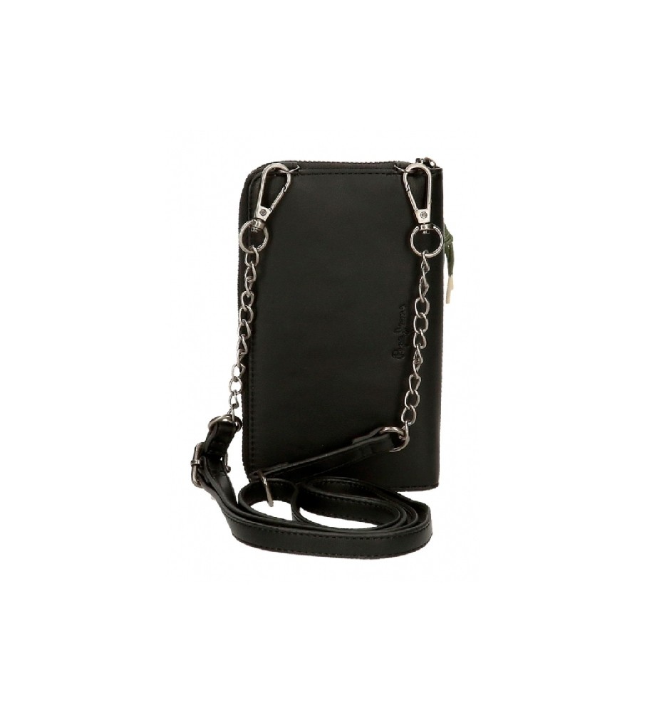 Bolsa de ombro/porta-celular preta Pepe Jeans Bea - 11x20x4cm -